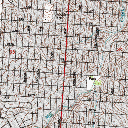 Topographic Map of Elija Rock Missionary Church, MO