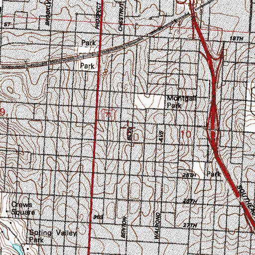 Topographic Map of Evangelist Temple, MO
