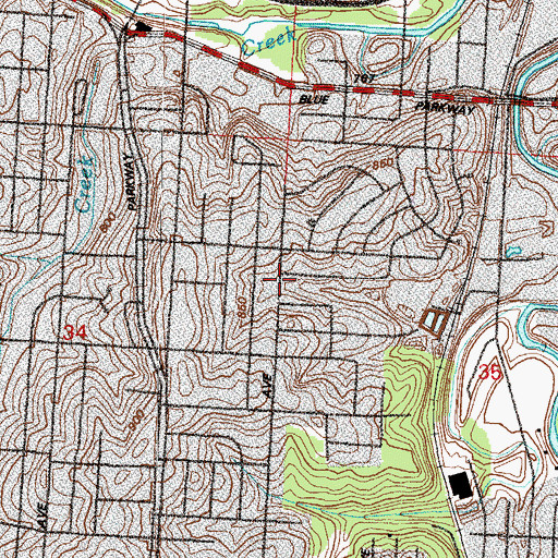 Topographic Map of Faith Deliverence Church, MO