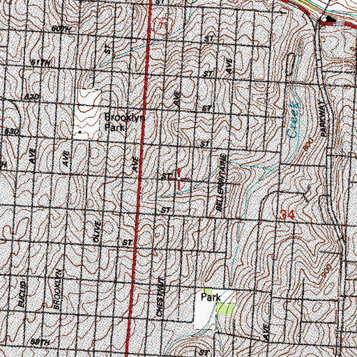 Topographic Map of Faith is Deliverance Church, MO