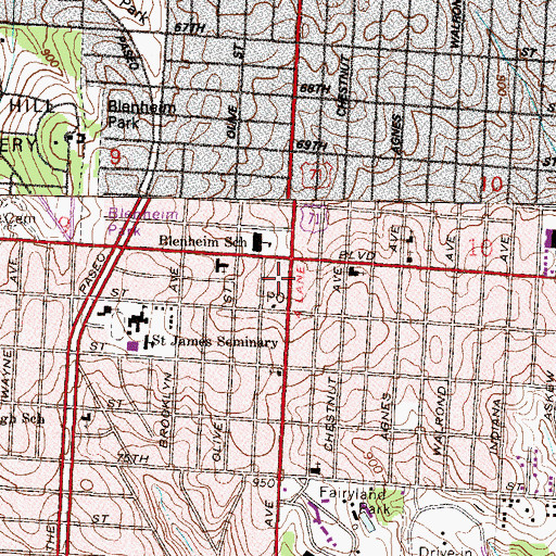 Topographic Map of Faith Tabernacle Deliverance Ministries, MO