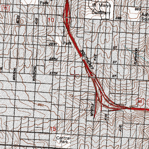 Topographic Map of Faith Worship Family Center, MO