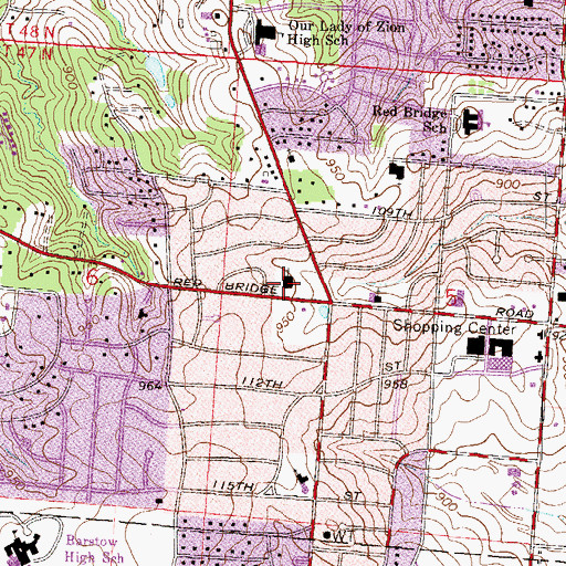 Topographic Map of First Baptist Church of Kansas City, MO