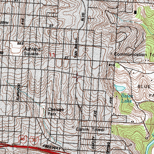 Topographic Map of First Church of Christ Holiness, MO