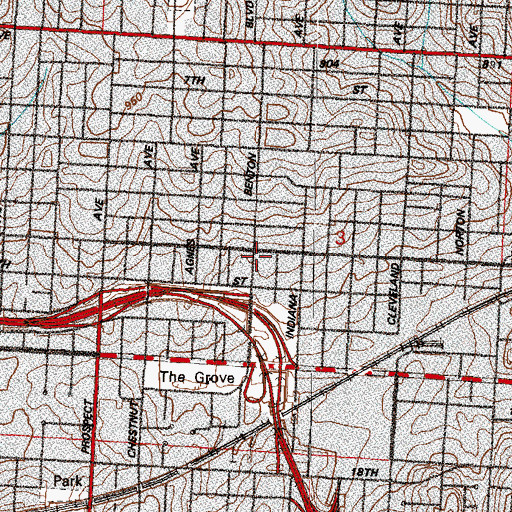 Topographic Map of Friendly Assembly of God Church, MO