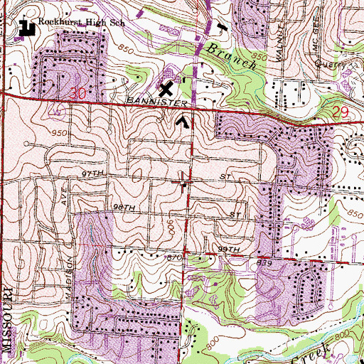 Topographic Map of Friends Church of Willow Creek, MO