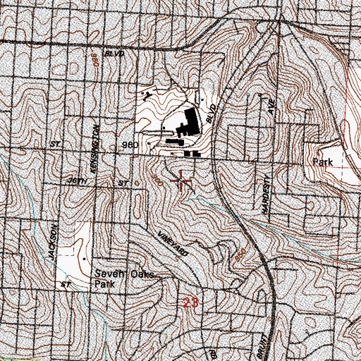Topographic Map of Friendship Baptist Church, MO