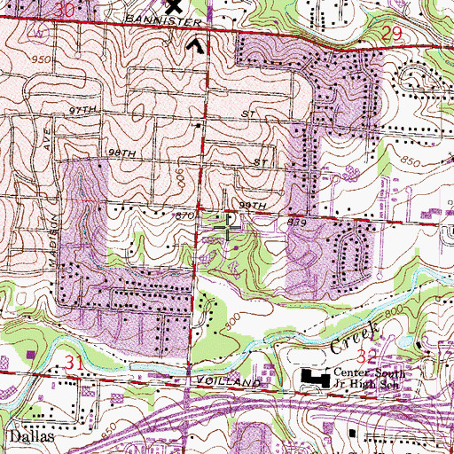 Topographic Map of Full Gospel of Jesus Christ Church, MO