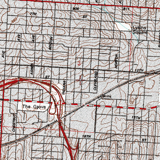 Topographic Map of Gospel Lighthouse Church, MO