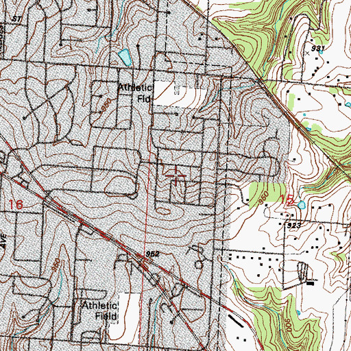 Topographic Map of Grace Fellowship Baptist Church, MO