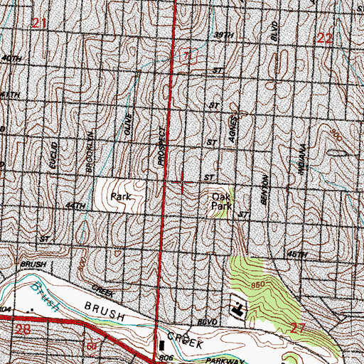 Topographic Map of Rising Star Missionary Baptist Church, MO