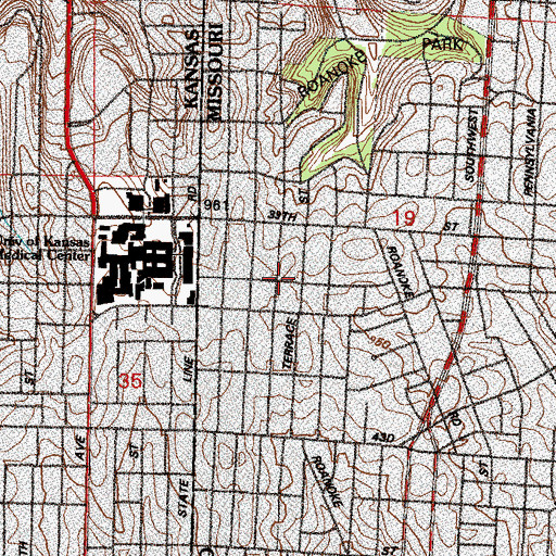 Topographic Map of River City Community Church, MO