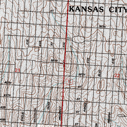 Topographic Map of Rock of Ages Baptist Church, MO