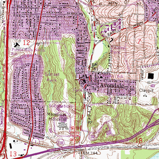 Topographic Map of Rockcreek Fellowship Assembly of God Church, MO