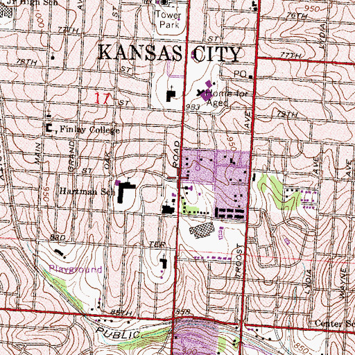 Topographic Map of Saint James Anglican Church, MO