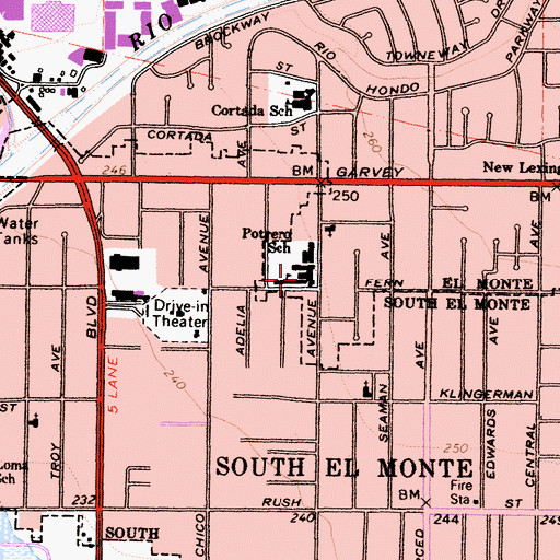 Topographic Map of Potrero Elementary School, CA