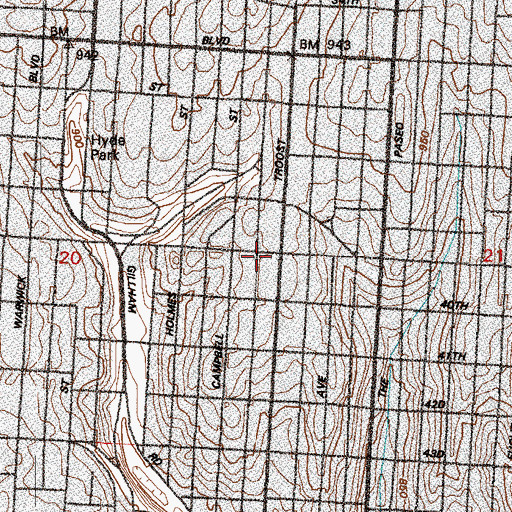 Topographic Map of Saint James Church, MO