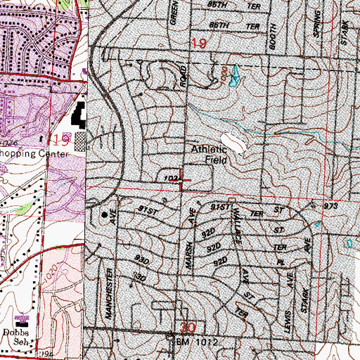 Topographic Map of Saint John Francis Regis Church, MO