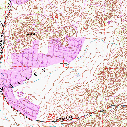 Topographic Map of Potrero Valley, CA