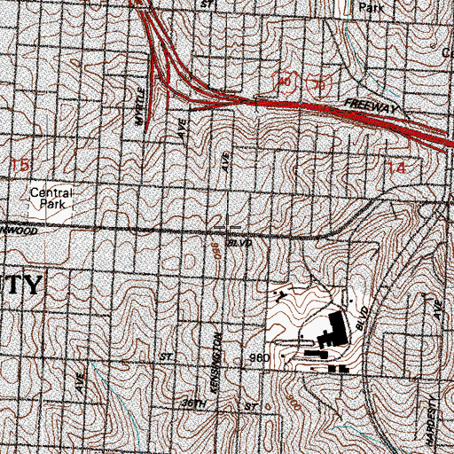 Topographic Map of Saint Matthews African Methodist Episcopal Zion Church, MO