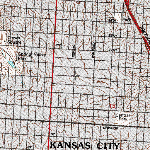 Topographic Map of Saint Paul United Presbyterian Church, MO