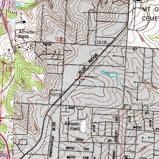 Topographic Map of Saint Pauls Church of the Nazarene, MO
