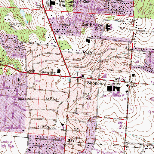 Topographic Map of Saint Peters Episcopal Church, MO