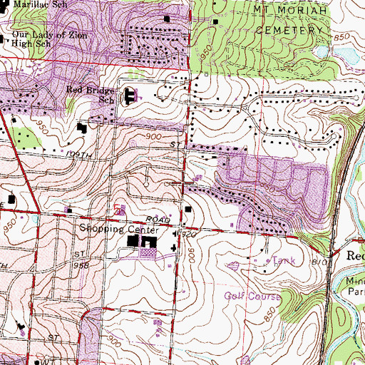 Topographic Map of Saint Peters United Church of Christ, MO