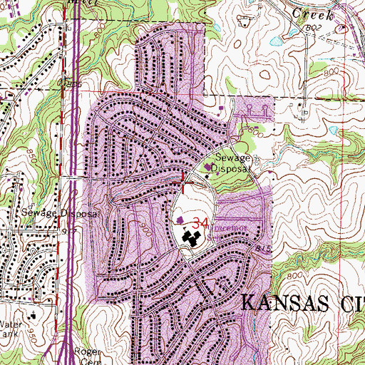 Topographic Map of Saint Raphaels Church, MO