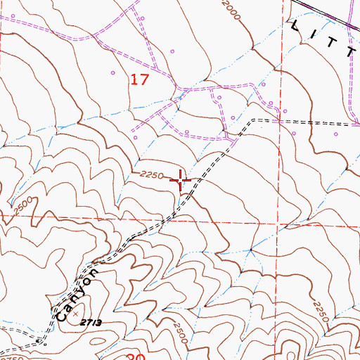 Topographic Map of Pottinger Canyon, CA