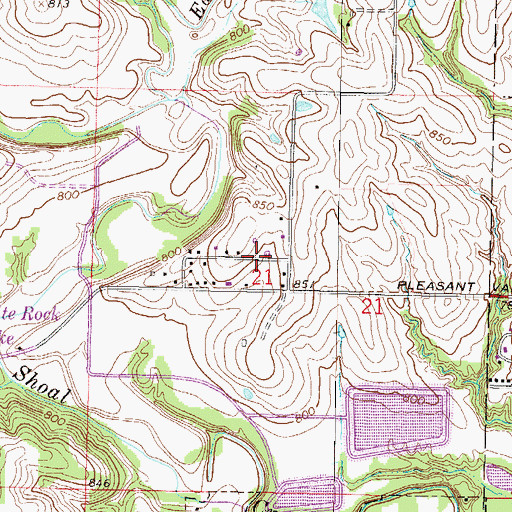 Topographic Map of Shoal Creek Celebration Center, MO