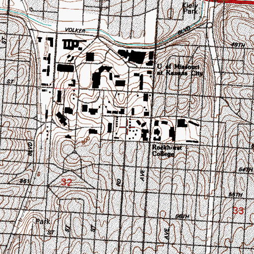 Topographic Map of Sisters of Charity Church, MO