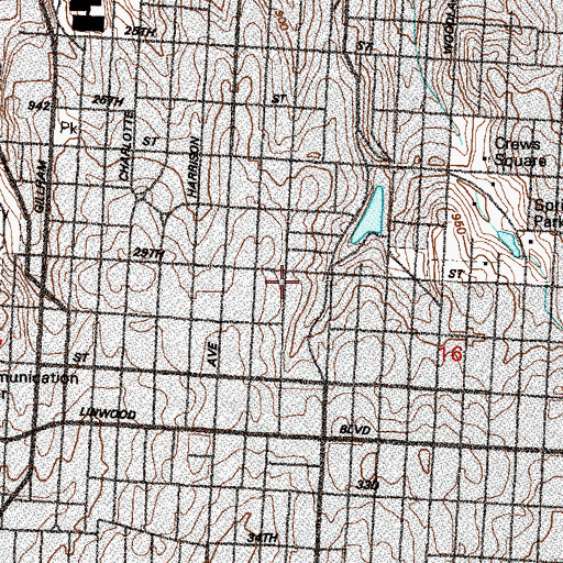 Topographic Map of Society of Saint Pius X Church, MO