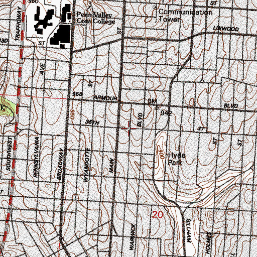 Topographic Map of Solomons Porch Church, MO