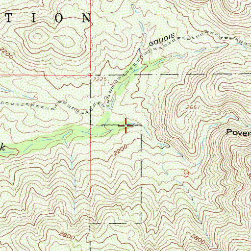 Topographic Map of Poverty Gulch, CA