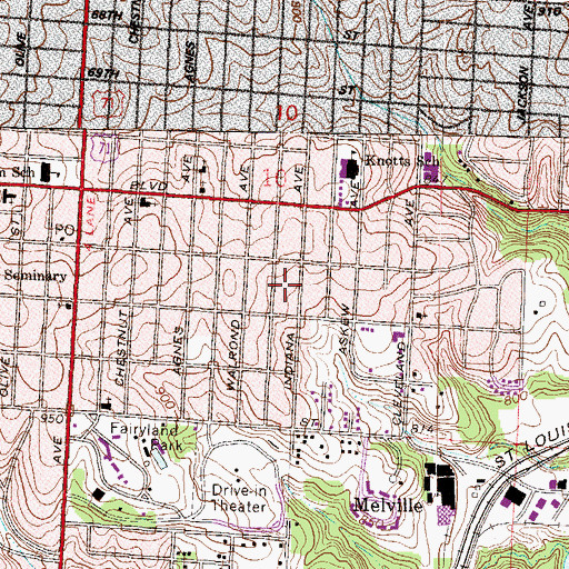 Topographic Map of Spirit of Truth Church, MO