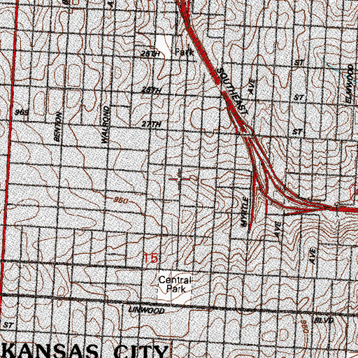 Topographic Map of Starlight Baptist Church, MO
