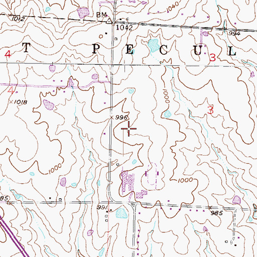 Topographic Map of Raymore - Peculiar High School, MO