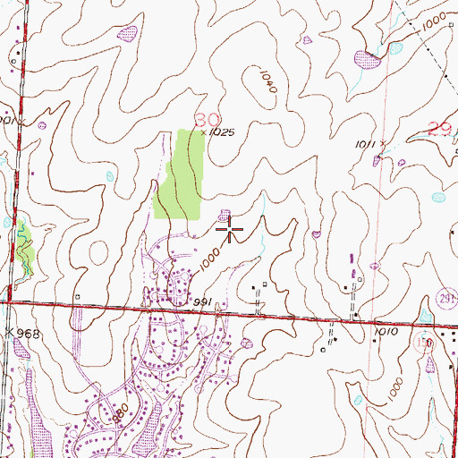 Topographic Map of Summit Lakes Middle School, MO