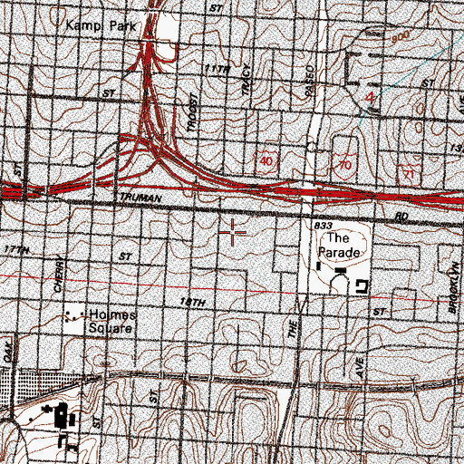 Topographic Map of Twenty - First Century Learning Center, MO