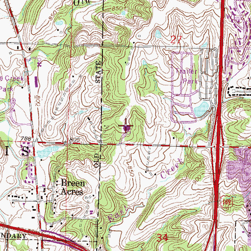 Topographic Map of West Englewood Elementary School, MO
