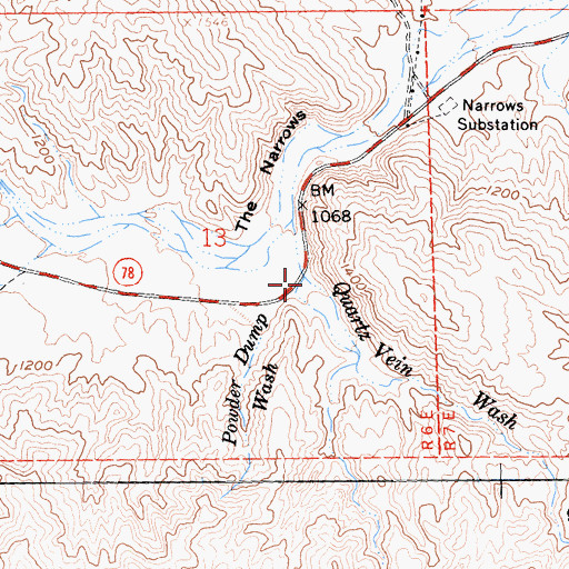 Topographic Map of Powder Dump Wash, CA