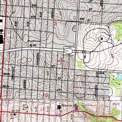 Topographic Map of Trinity Baptist Church, MO