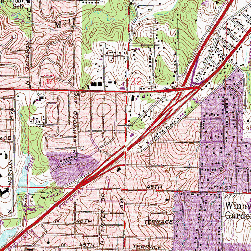 Topographic Map of Trinity Christian Center, MO