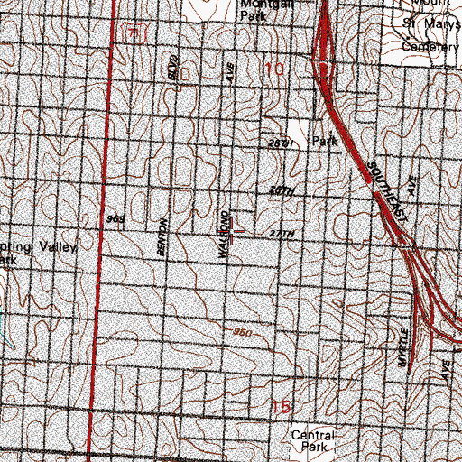 Topographic Map of True Faith Missionary Baptist Church, MO