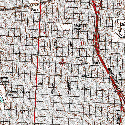 Topographic Map of True Vine Baptist Church, MO