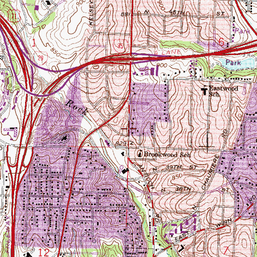 Topographic Map of Victory Free Will Baptist Church, MO