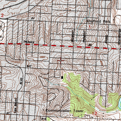 Topographic Map of Vietnamese Buddhist Association of Kansas City Missouri, MO