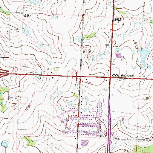 Topographic Map of Interchange 10A and 10B, MO