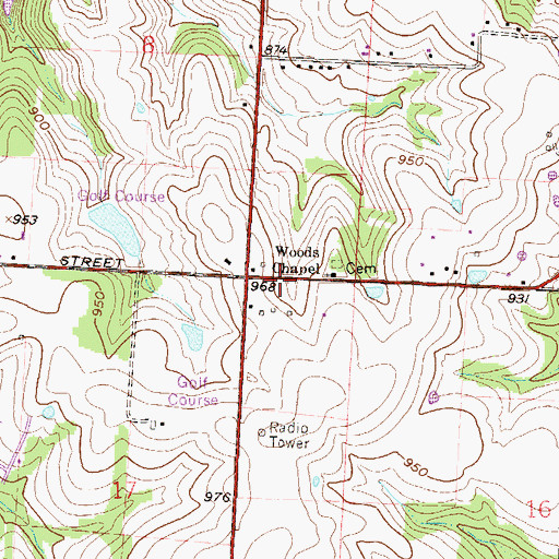 Topographic Map of Interchange 12, MO